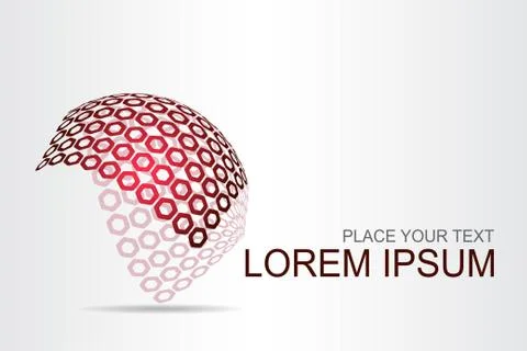 Logo stylized spherical surface with abstract shapes Stock Illustration