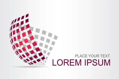 Logo stylized spherical surface with abstract shapes Stock Illustration