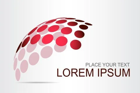 Logo stylized spherical surface with abstract shapes Illustrazione stock