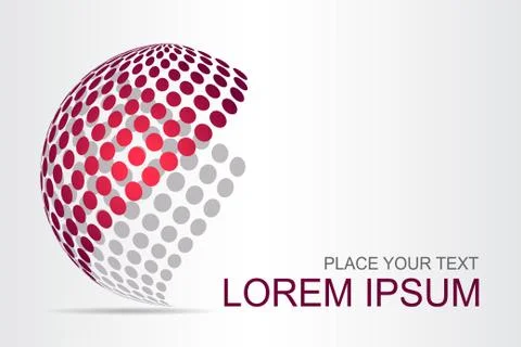 Logo stylized spherical surface with abstract shapes Stock Illustration