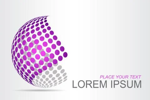 Logo stylized spherical surface with abstract shapes Stock Illustration