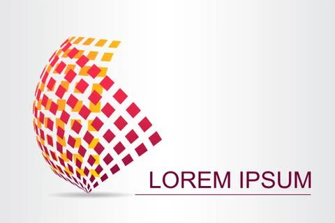 Logo stylized spherical surface with abstract shapes Stock Illustration