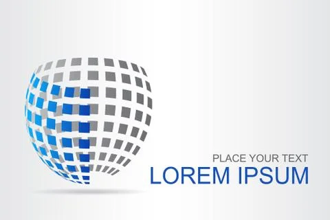 Logo stylized spherical surface with abstract shapes Illustrazione stock