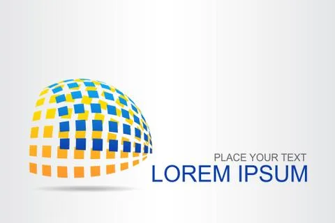 Logo stylized spherical surface with abstract shapes Stock Illustration
