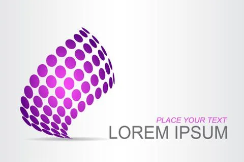 Logo stylized spherical surface with abstract shapes Stock Illustration