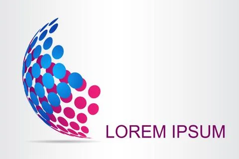 Logo stylized spherical surface with abstract shapes. Stock Illustration