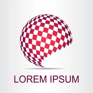 Logo stylized spherical surface with abstract shapes Stock Illustration