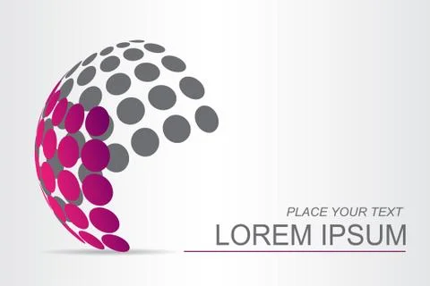 Logo stylized spherical surface with abstract shapes Illustrazione stock