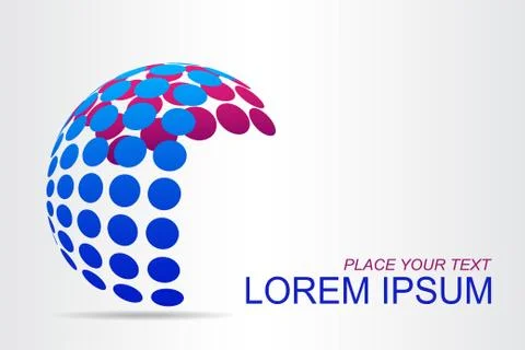 Logo stylized spherical surface with abstract shapes Stock Illustration
