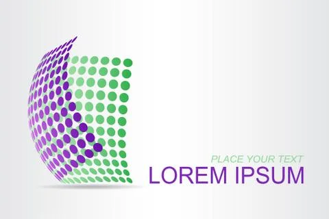 Logo stylized spherical surface with abstract shapes Stock Illustration