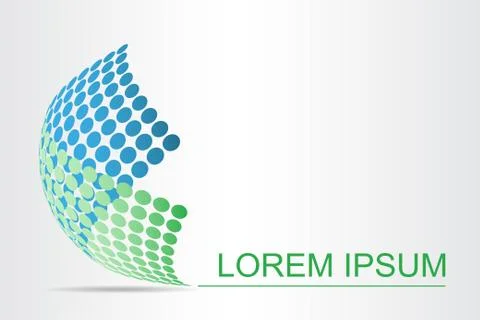 Logo stylized spherical surface with abstract shapes Stock Illustration