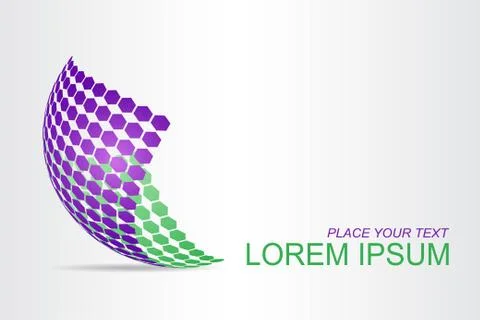 Logo stylized spherical surface with abstract shapes Stock Illustration