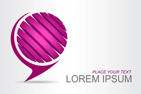 Logo stylized spherical surface with abstract shapes Stock Illustration