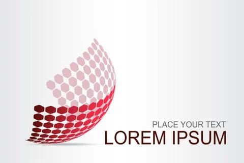 Logo stylized spherical surface with abstract shapes Stock Illustration