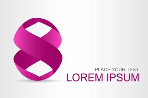 Logo stylized spherical surface with abstract shapes Stock Illustration