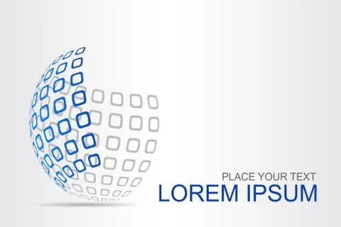 Logo stylized spherical surface with abstract shapes Illustrazione stock