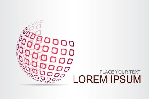 Logo stylized spherical surface with abstract shapes Stock Illustration