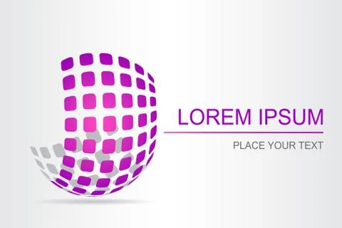 Logo stylized spherical surface with abstract shapes Stock Illustration