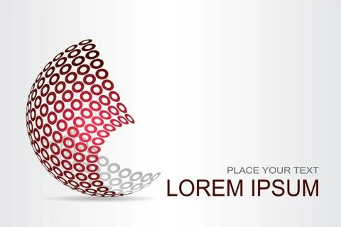 Logo stylized spherical surface with abstract shapes Stock Illustration