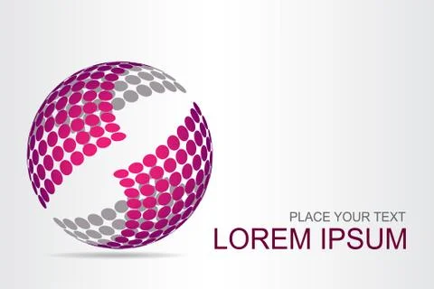 Logo stylized spherical surface with abstract shapes Stock Illustration