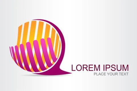Logo stylized spherical surface with abstract shapes Stock Illustration