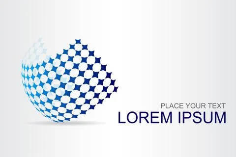 Logo stylized spherical surface with abstract shapes Stock Illustration