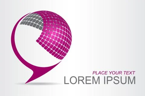 Logo stylized spherical surface with abstract shapes Stock Illustration