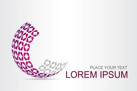 Logo stylized spherical surface with abstract shapes Stock Illustration