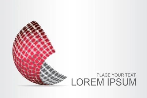 Logo stylized spherical surface with abstract shapes Stock Illustration