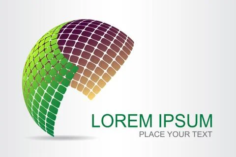 Logo stylized spherical surface with abstract shapes Illustrazione stock