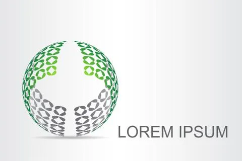 Logo stylized spherical surface with abstract shapes Stock Illustration