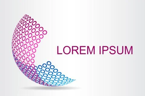 Logo stylized spherical surface with abstract shapes Illustrazione stock