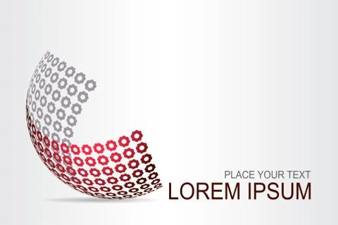 Logo stylized spherical surface with abstract shapes Stock Illustration