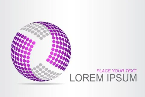 Logo stylized spherical surface with abstract shapes Stock Illustration