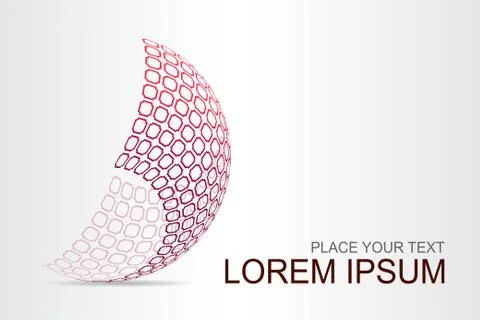 Logo stylized spherical surface with abstract shapes Stock Illustration
