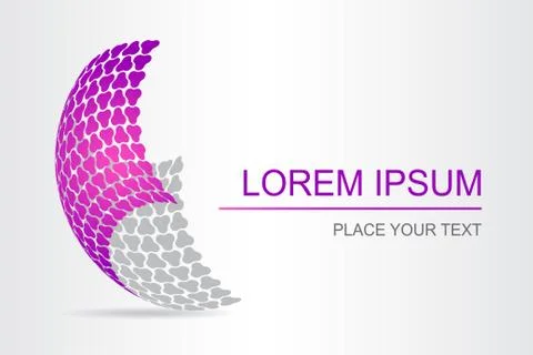 Logo stylized spherical surface with abstract shapes Stock Illustration