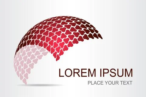 Logo stylized spherical surface with abstract shapes Stock Illustration