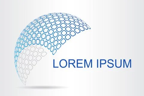 Logo stylized spherical surface with abstract shapes Illustrazione stock
