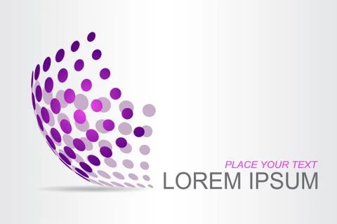 Logo stylized spherical surface with abstract shapes Stock Illustration