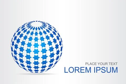 Logo stylized spherical surface with abstract shapes Stock Illustration