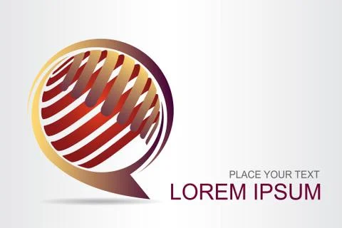 Logo stylized spherical surface with abstract shapes Stock Illustration