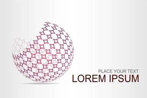 Logo stylized spherical surface with abstract shapes Stock Illustration