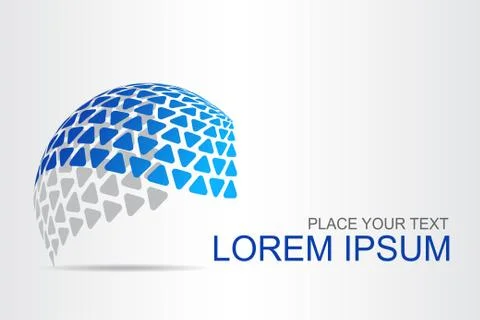Logo stylized spherical surface with abstract shapes Stock Illustration