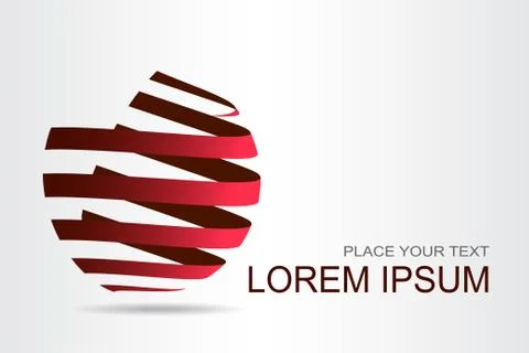 Logo stylized spherical surface with abstract shapes Stock Illustration