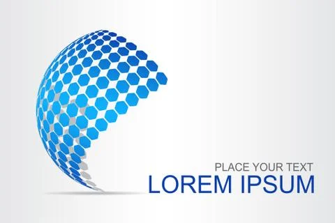 Logo stylized spherical surface with abstract shapes Stock Illustration