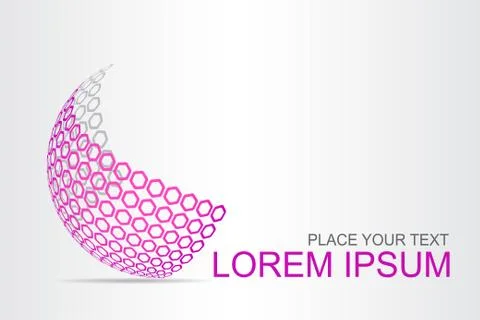 Logo stylized spherical surface with abstract shapes Stock Illustration