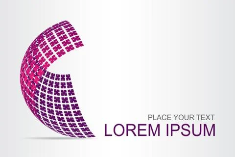 Logo stylized spherical surface with abstract shapes Stock Illustration