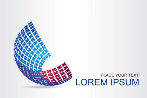 Logo stylized spherical surface with abstract shapes Stock Illustration