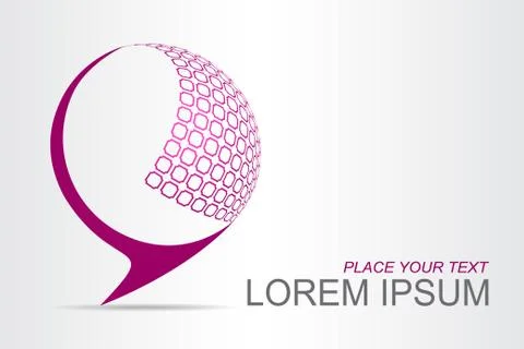 Logo stylized spherical surface with abstract shapes Stock Illustration