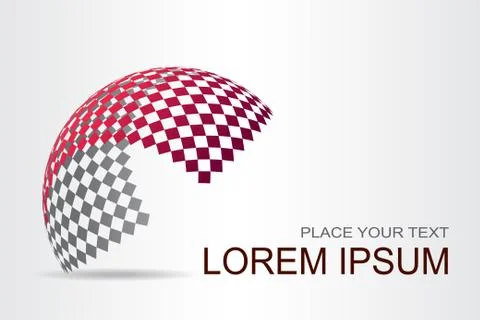 Logo stylized spherical surface with abstract shapes Stock Illustration